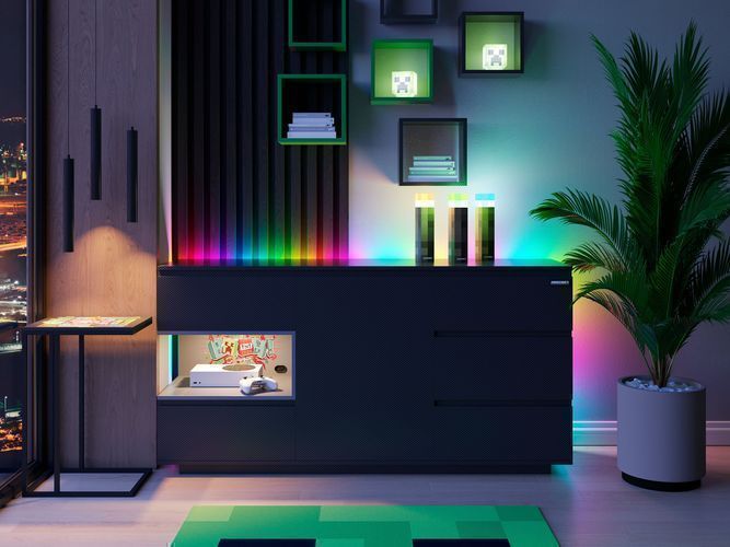 Roba 146282MC Beistelltische 2er Set 'Minecraft' - Nachttische mit Motivprint - Schwarz - Produktbild 8