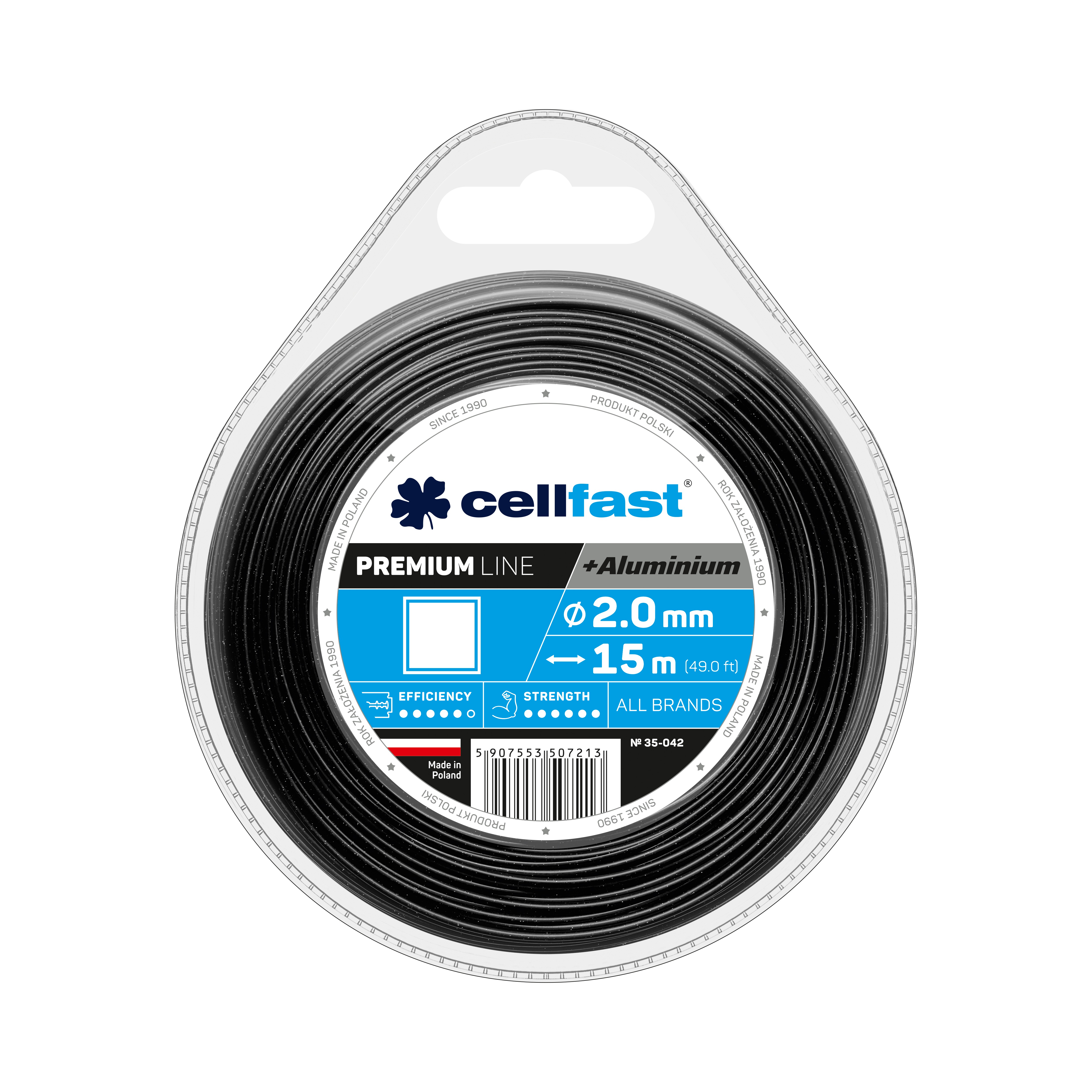 Cellfast PREMIUM Mähfäden 2,0 mm x 15 m Quadrat