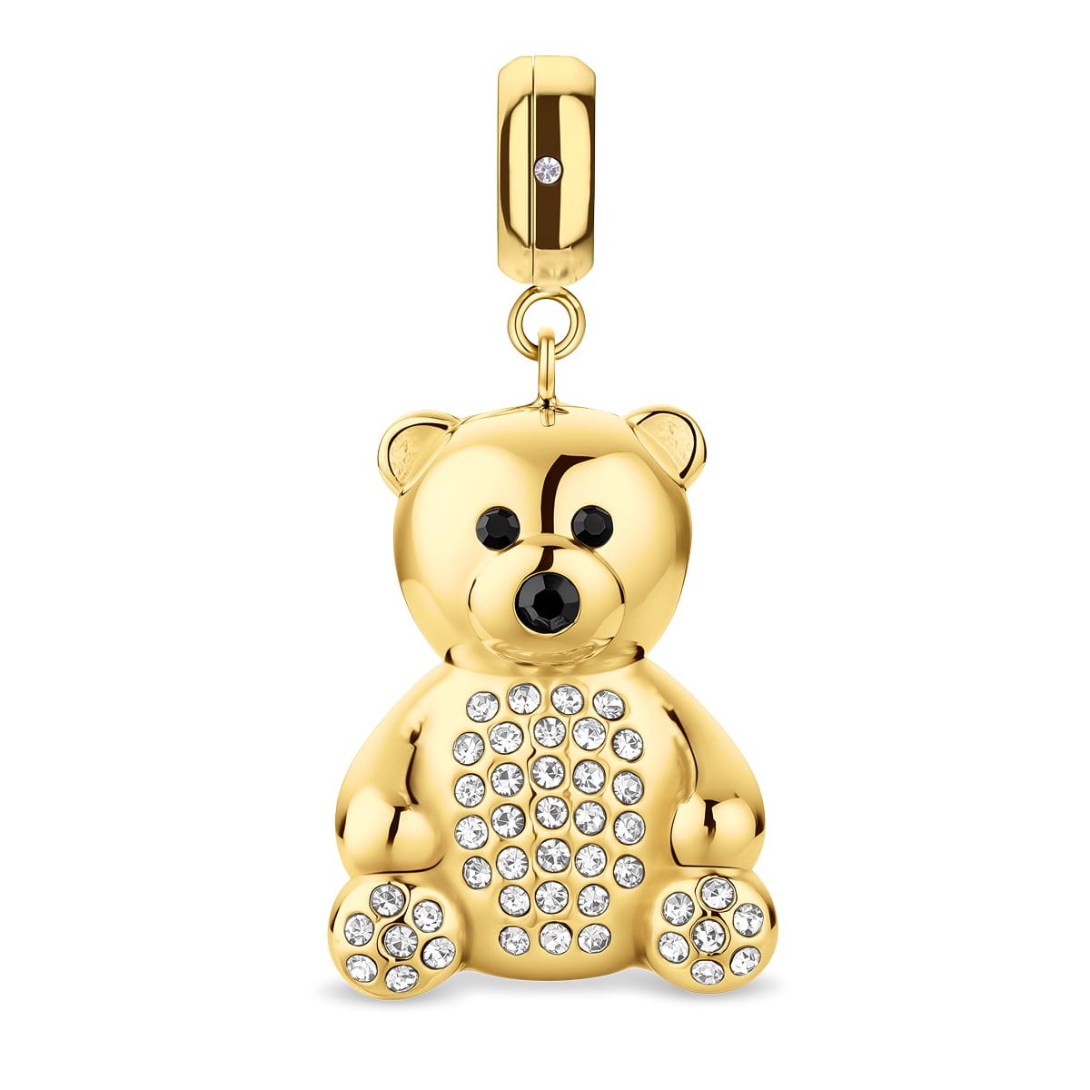 Bering PolarBear-4 Anhänger, Eisbär, Gold mit Steinen