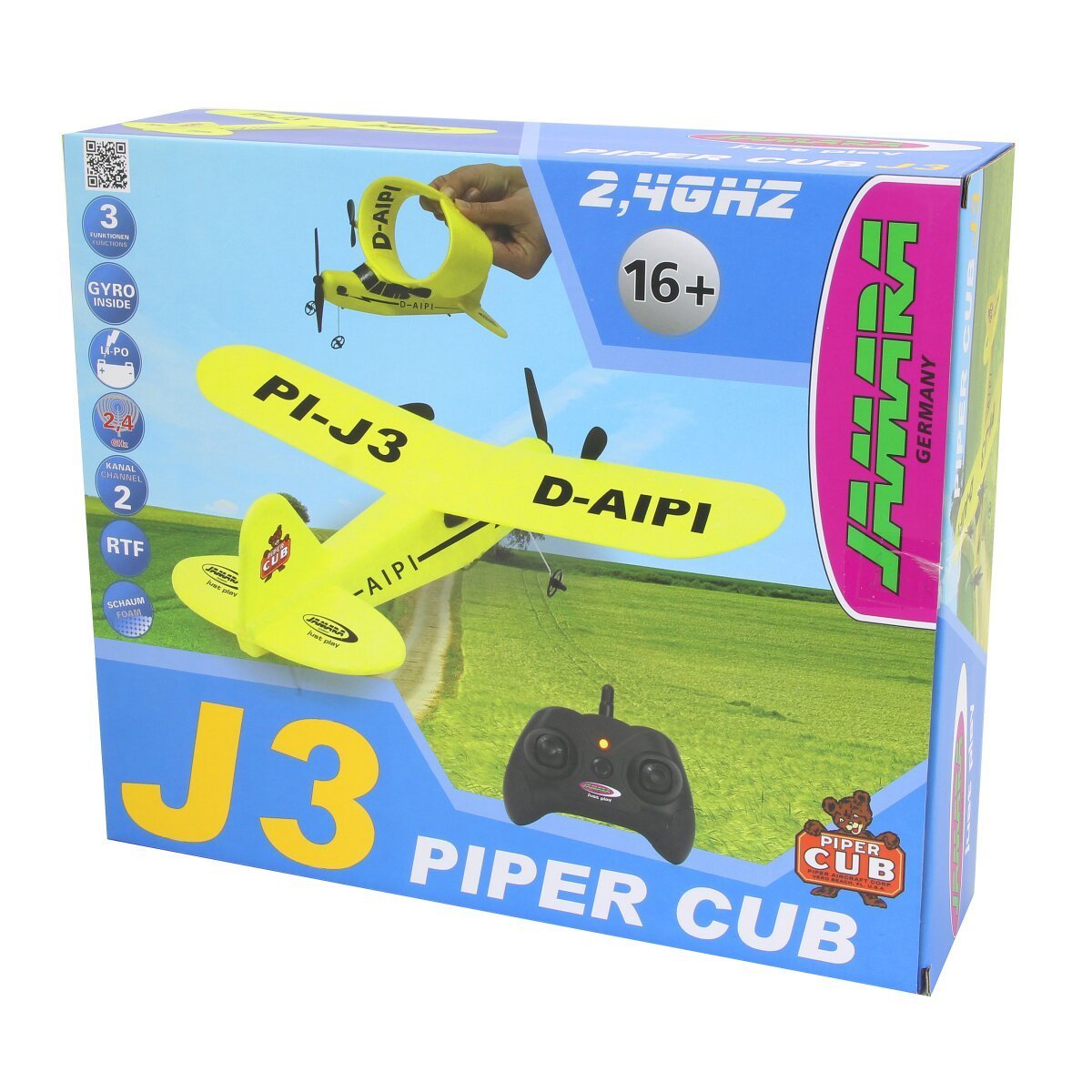 JAMARA Piper J3-CUB Flugzeug 2,4 GHz Gyro 2CH ab 16 Jahren
