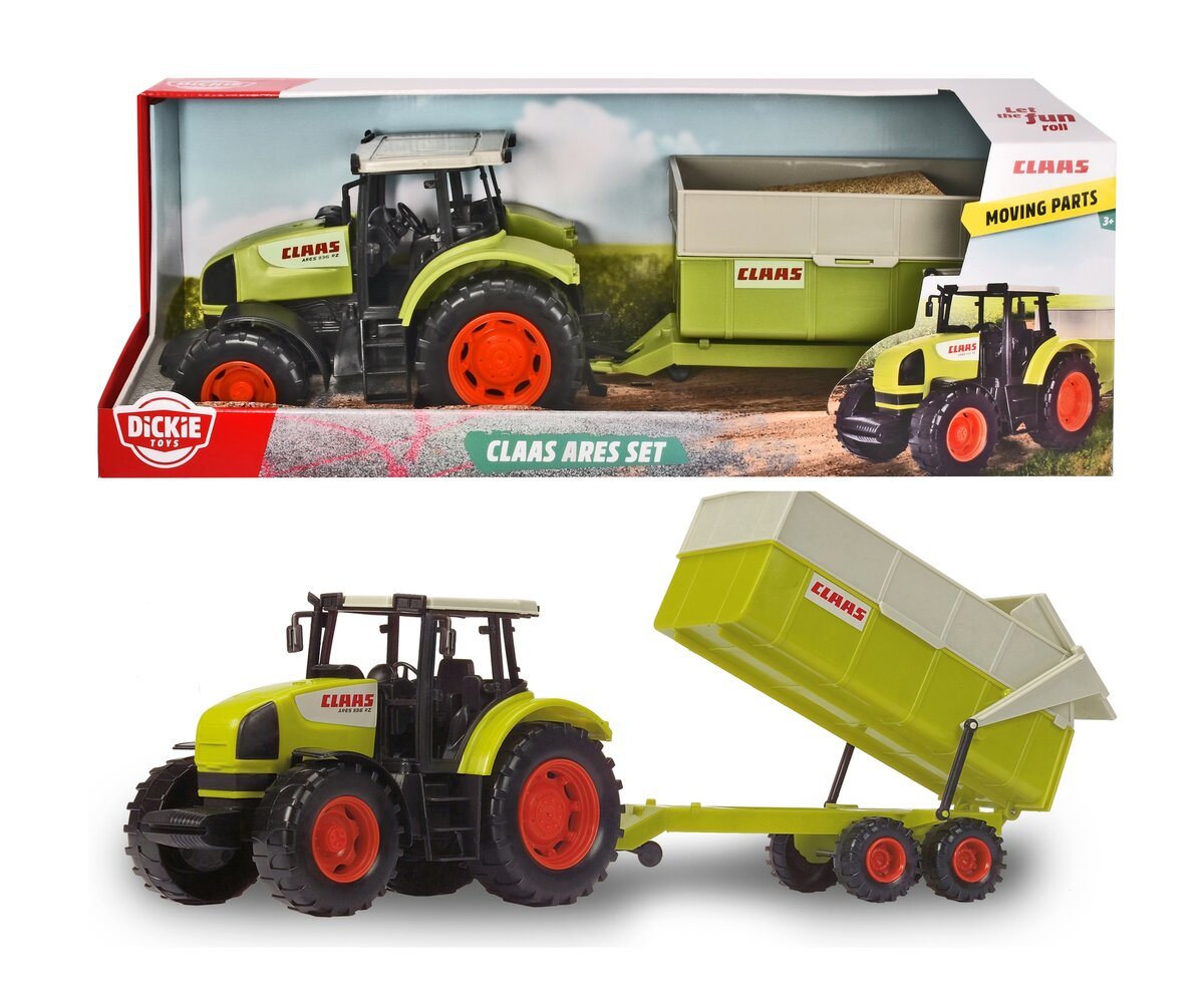Dickie Toys CLAAS Ares Set 203739000 Traktor, Transport, Fahrzeug, Maschine, Rad