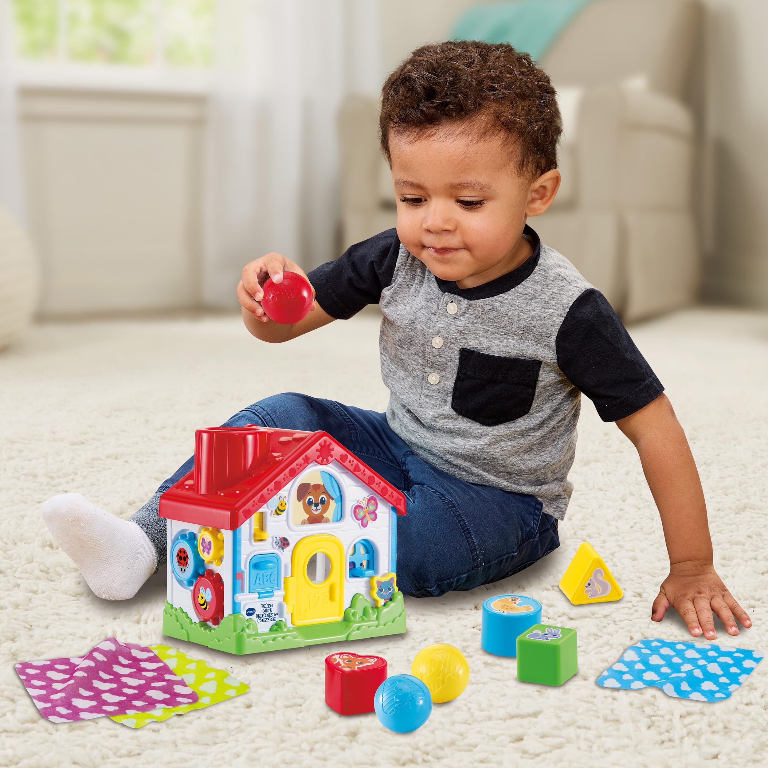 VTech Babys 4-in-1 Entdeckerhaus 80620604 Junge, Kind, Männlich, Person, Abspielen
