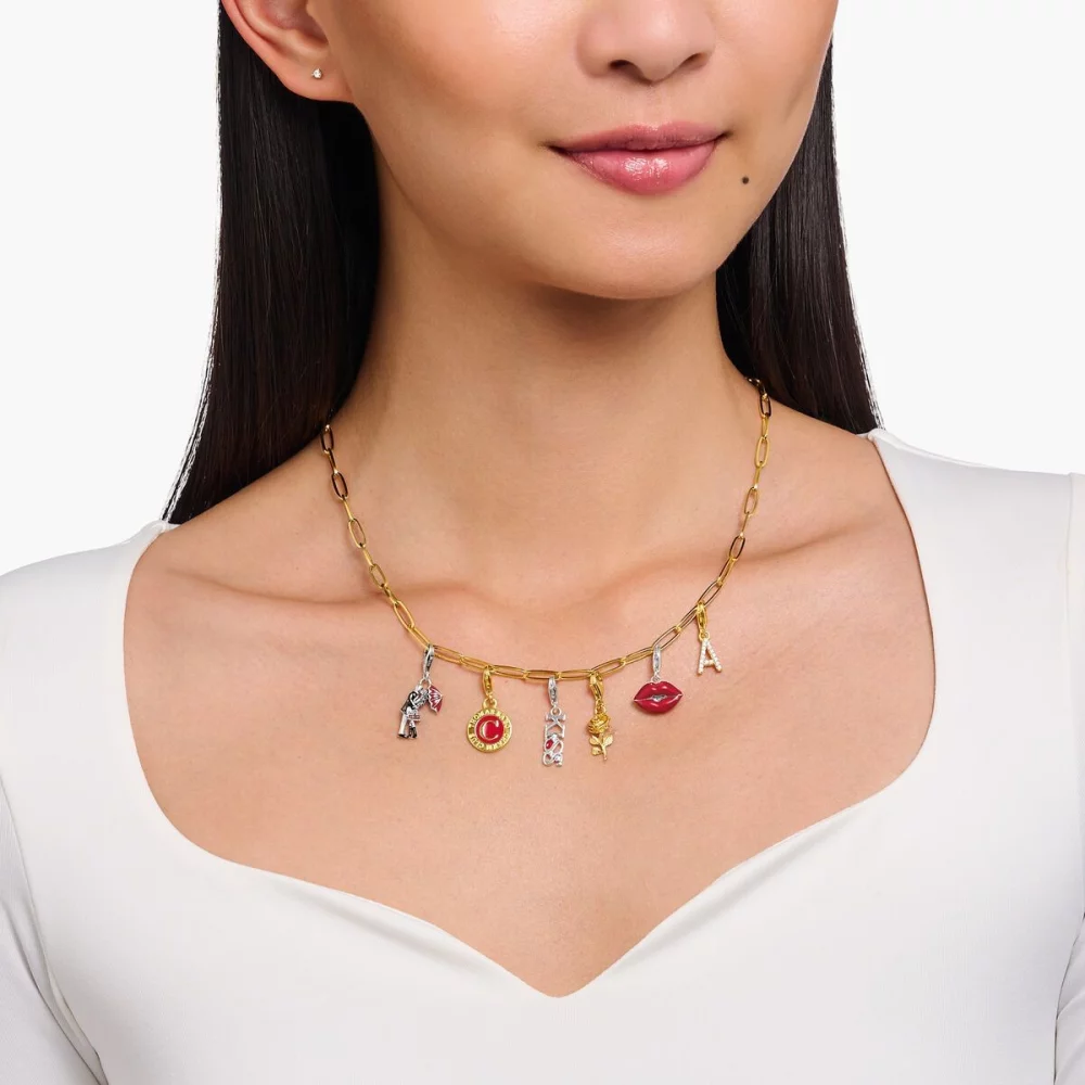 Thomas Sabo Anhänger Charm-Club Kussmund Rot Silber 2068-664-10