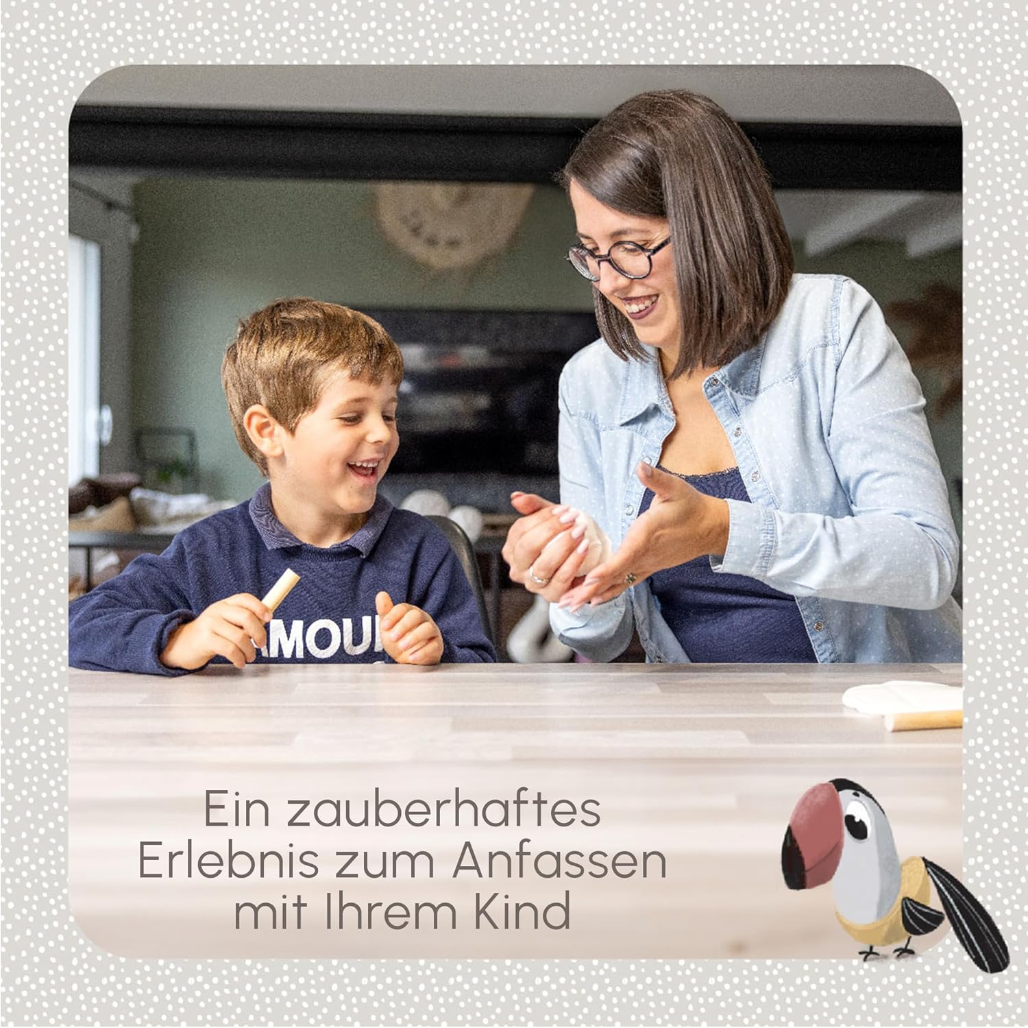 Tiny Love Doppelter Bilderrahmen - Baby Hand- und Fußabdruck-Set - Holzrahmen, Ton, All-in-One Leute, Person, Erwachsener, Weiblich, Frau