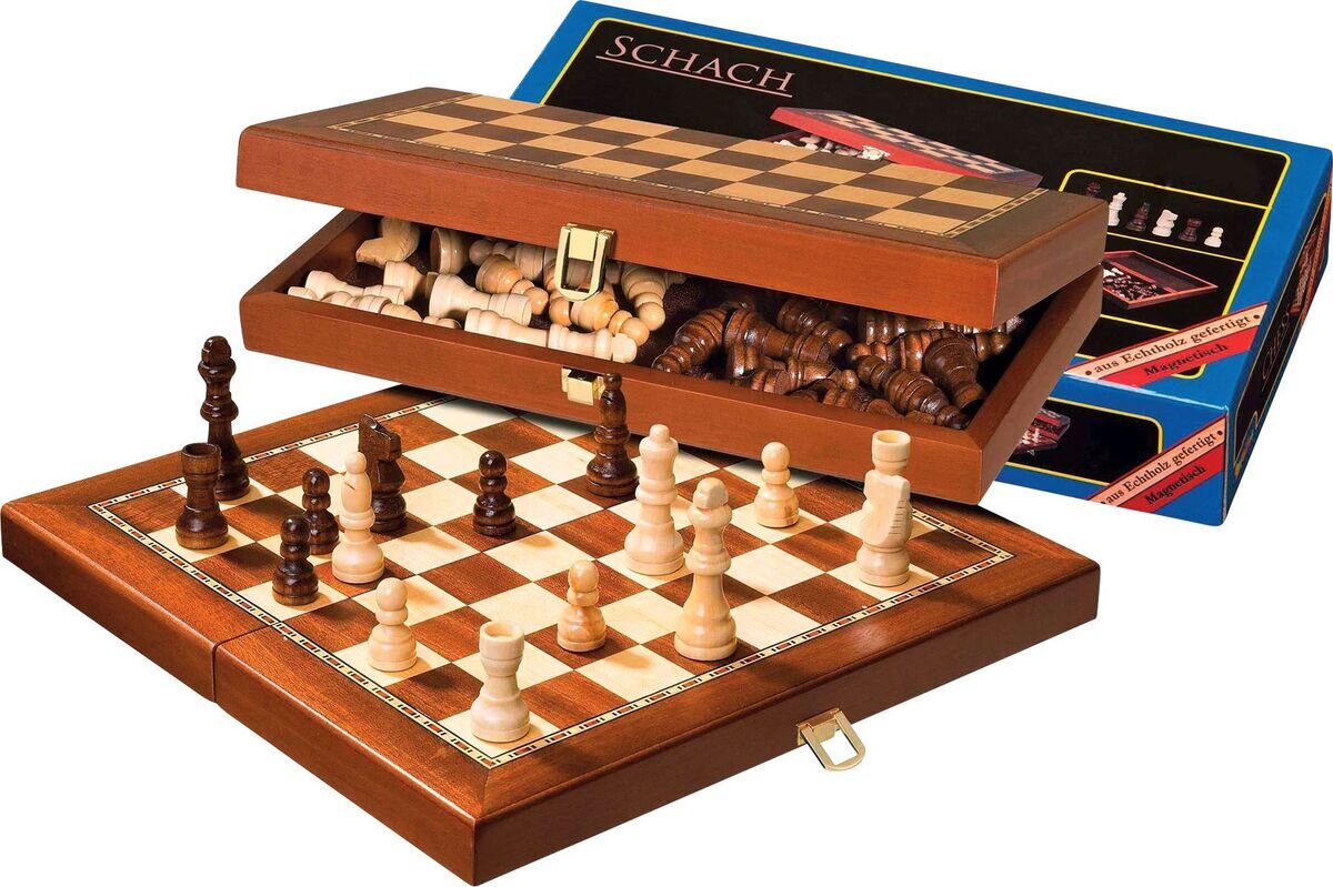 Philos Reiseschach magnetisch, Feldgröße 30 mm Gesamtgröße 30 cm Schach, Spiel