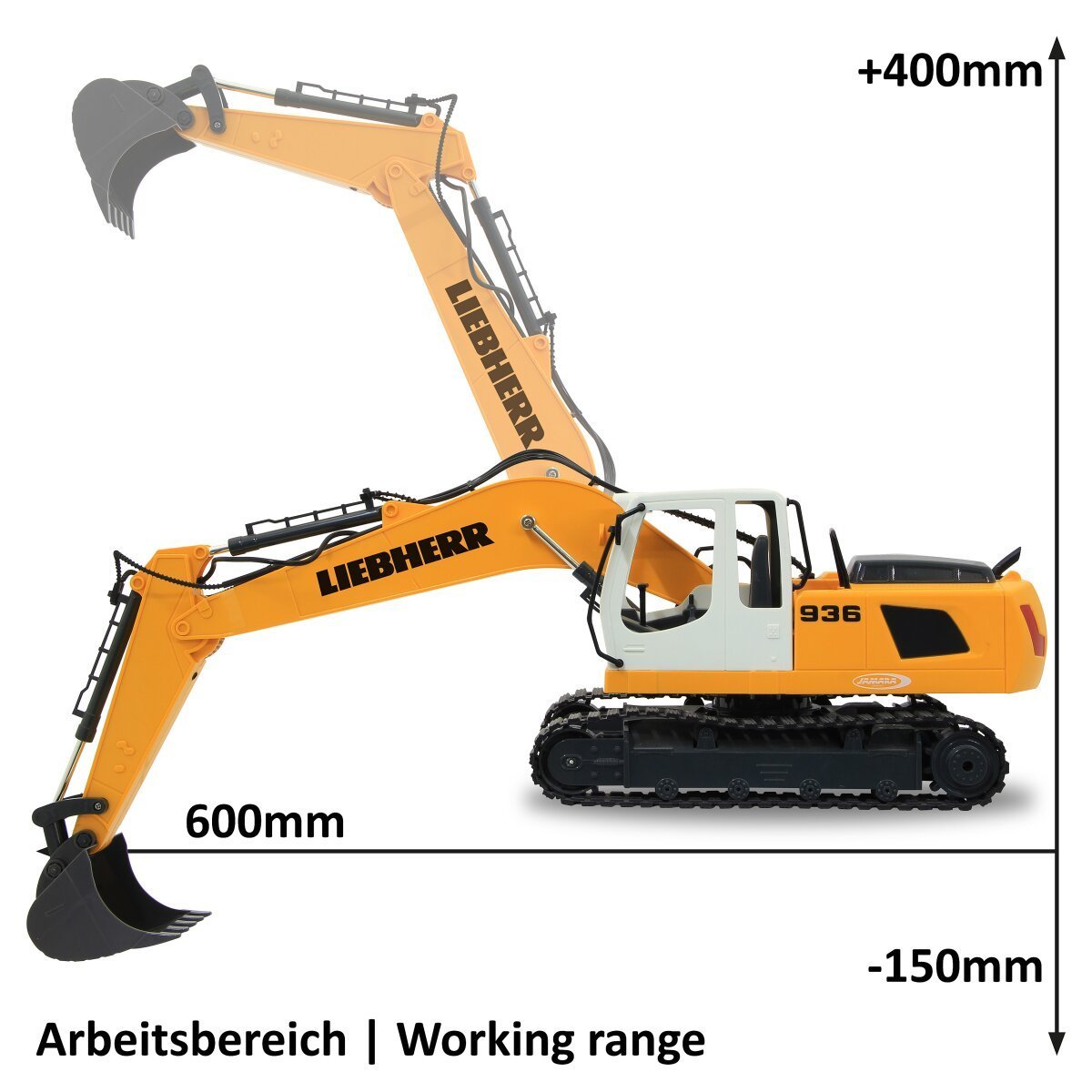 JAMARA Bagger Liebherr R936 1:20 2,4GHz Destruction-Set ab 6 Jahren
