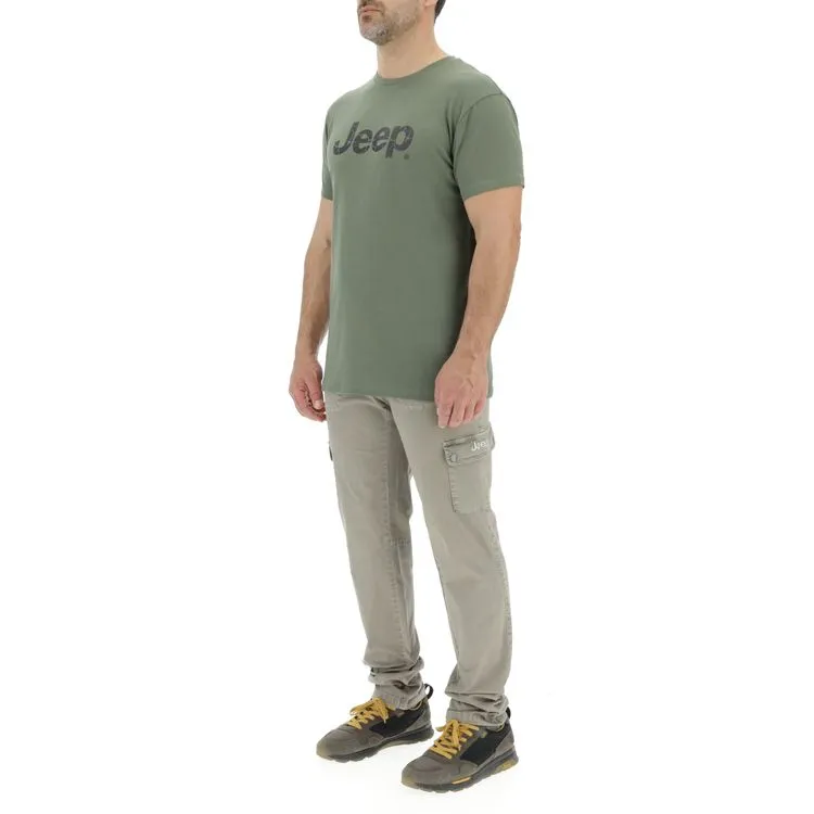 JEEP Herren T-Shirt O103354GN - Grün mit großem Logo-Print GR. XXL