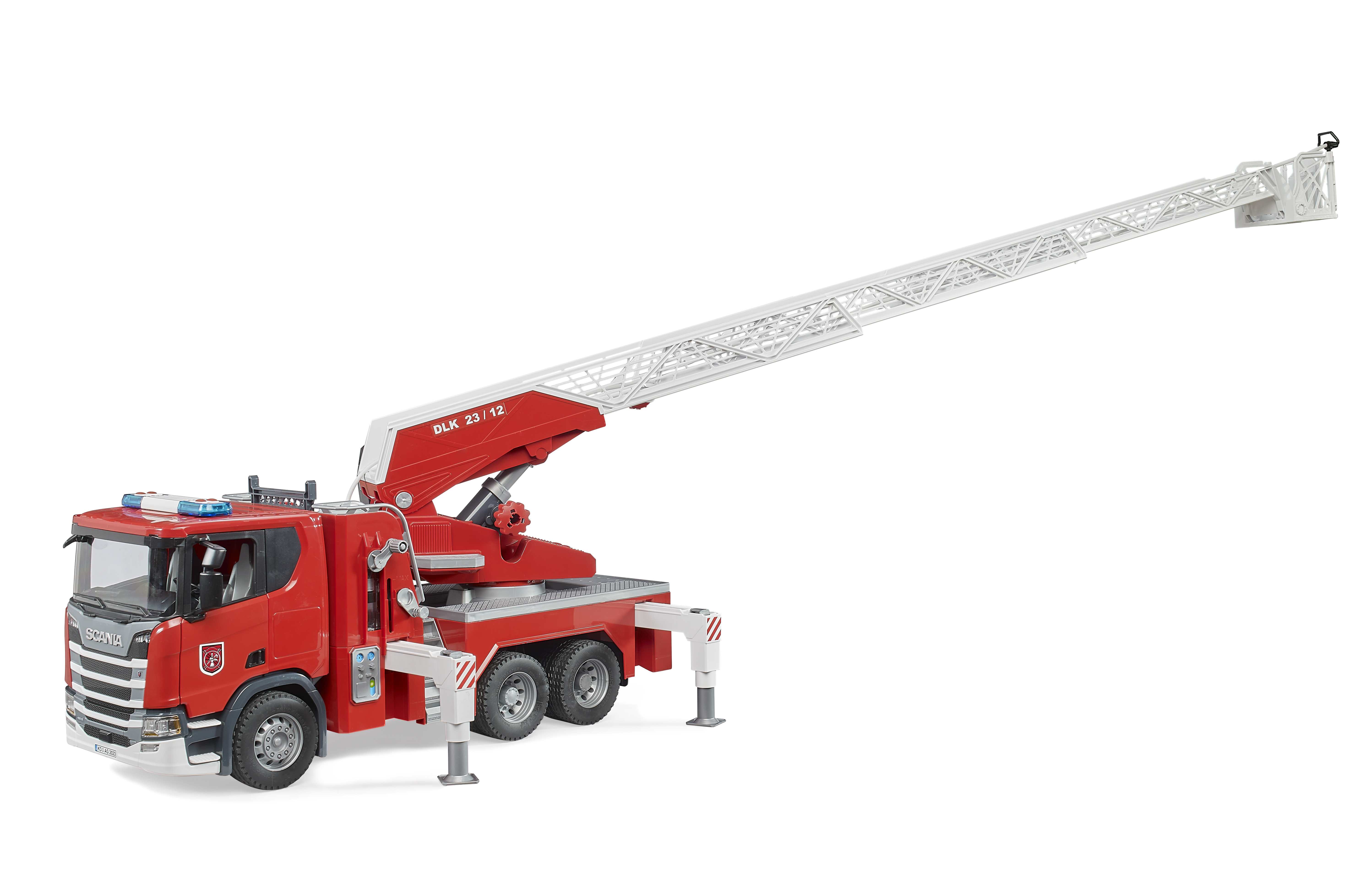 BRUDER 03591 - Scania Super 560R Feuerwehr mit Drehleiter, Wasserpumpe und Light & Sound Modul - Bild 7 BRUDER 03591 - Scania Super 560R Feuerwehr mit Drehleiter, Wasserpumpe und Light & Sound Modul - Bild 7