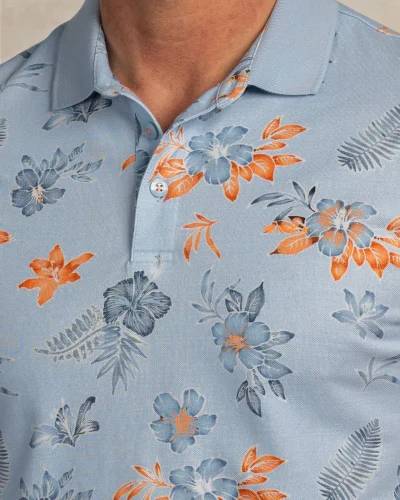 NZA 26CN124SB/XXL Poloshirt - Hellblau / Blumen - XXL