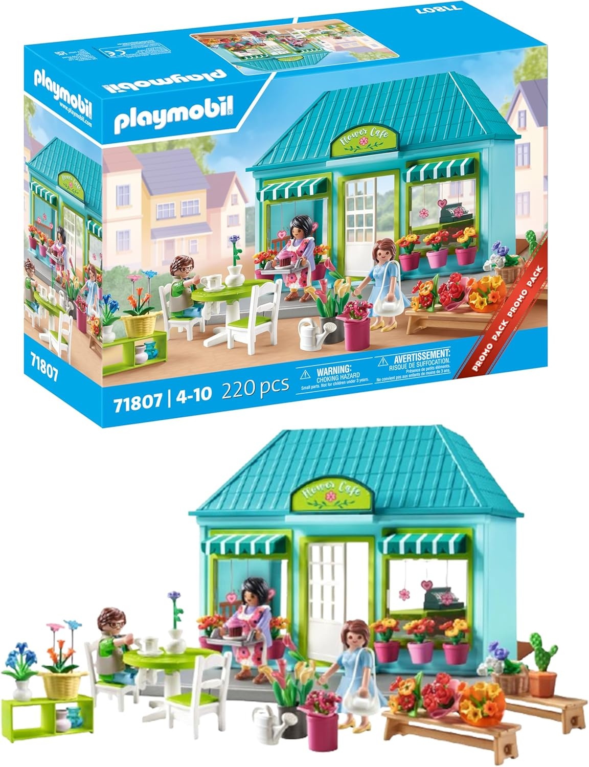 PLAYMOBIL 71807 My Life: Blumenladen mit Pflanzen, Sträußen & Snacks Spielbereich, Kind, Weiblich, Mädchen, Person