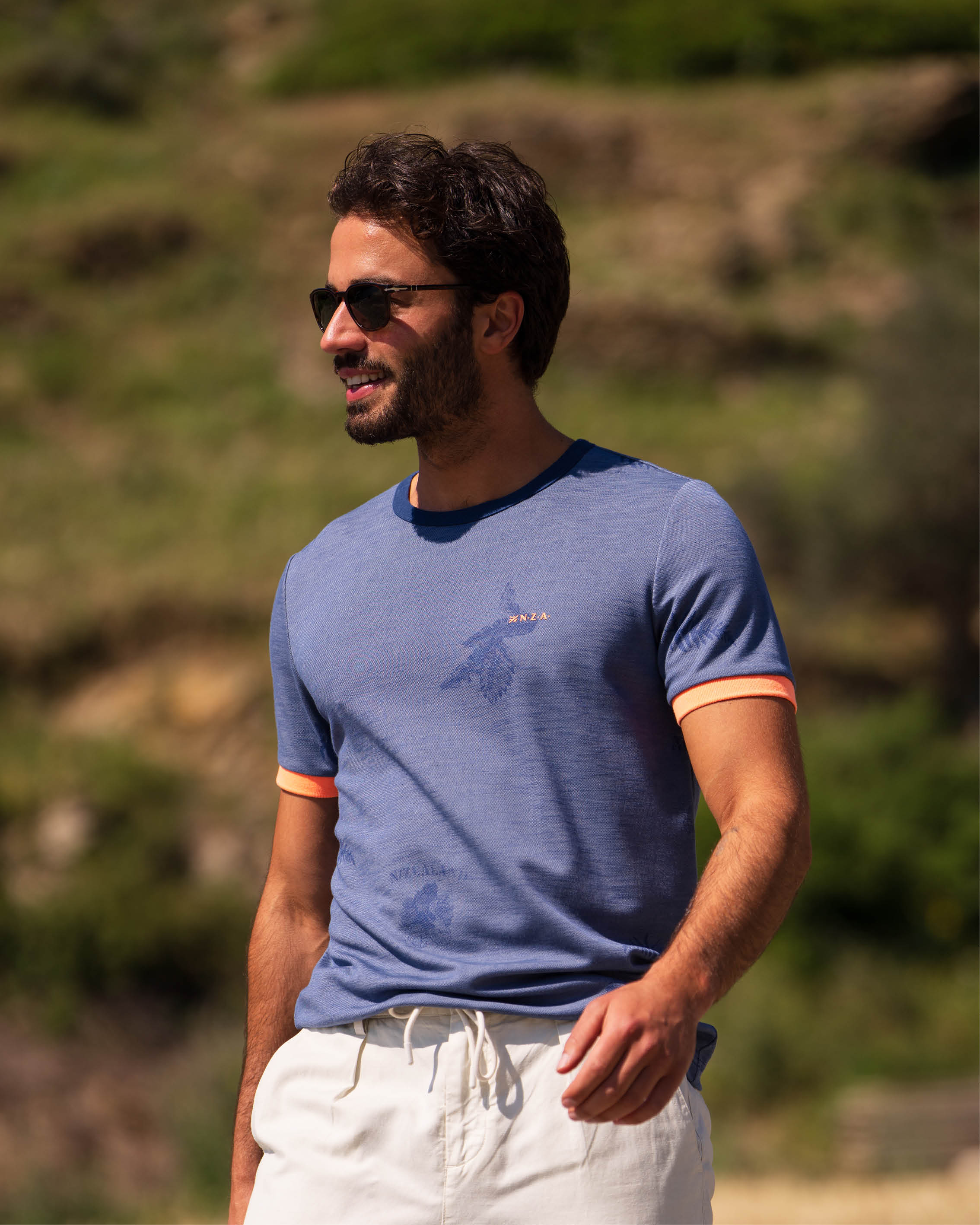 NZA 26CN741NS T-Shirt - Blau / Farn-print - Bild 2