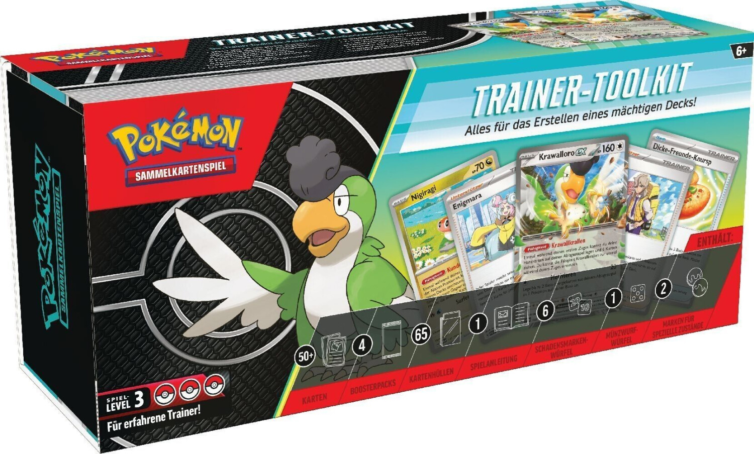 Pokemon Sammelkartenspiel Trainer-Toolkit 2024 mit 4 Boosterpacks & Krawalloro-ex, 45905 DE Pokemon, Sammelkartenspiel, Trainer-Toolkit, 2024, mit, 4, Boosterpacks, &, Krawalloro-ex, 45905, DE