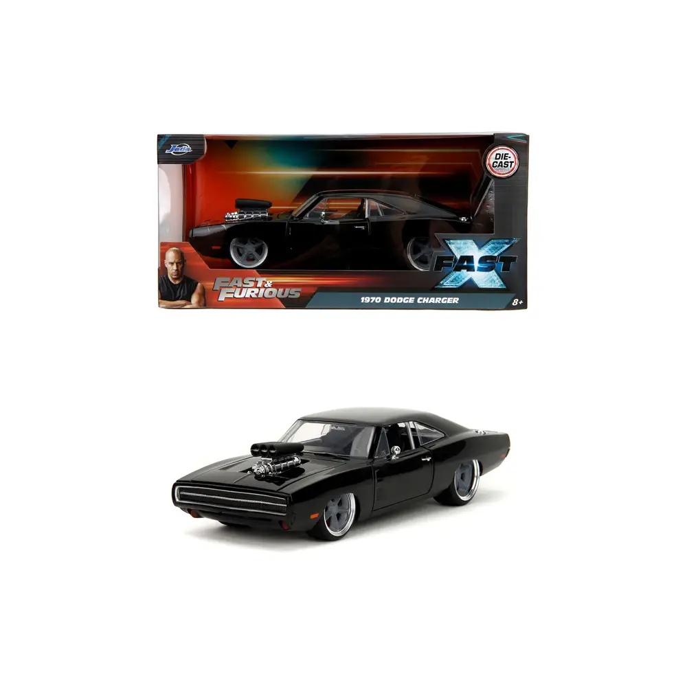 Jada 253203091 Fast & Furious 1970 Dodge Charger R/T - Modellauto 1:24 Rad, Leichtmetallrad, Speiche, Coupé, Limousine
