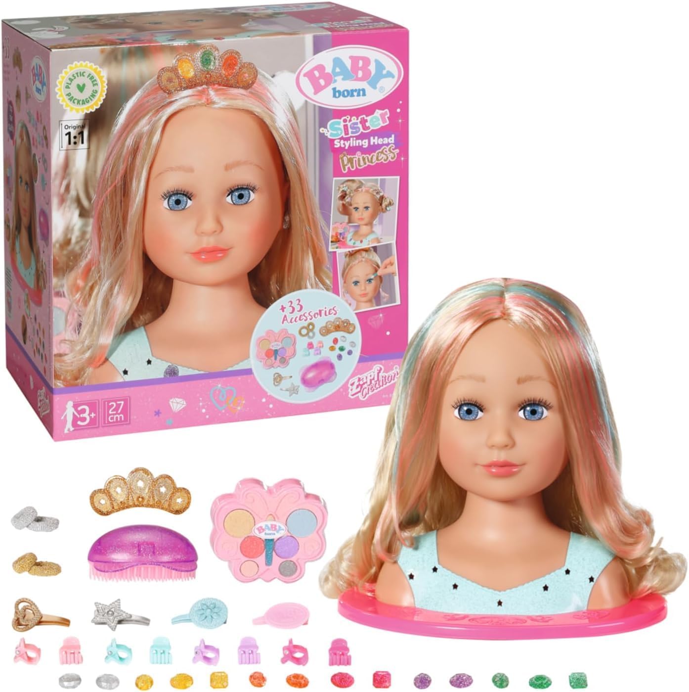 BABY born Stylingkopf Prinzessin DE BABY, born, Stylingkopf, Prinzessin, DE, Puppe, Spielzeug, Figur, Barbie, Gesicht
