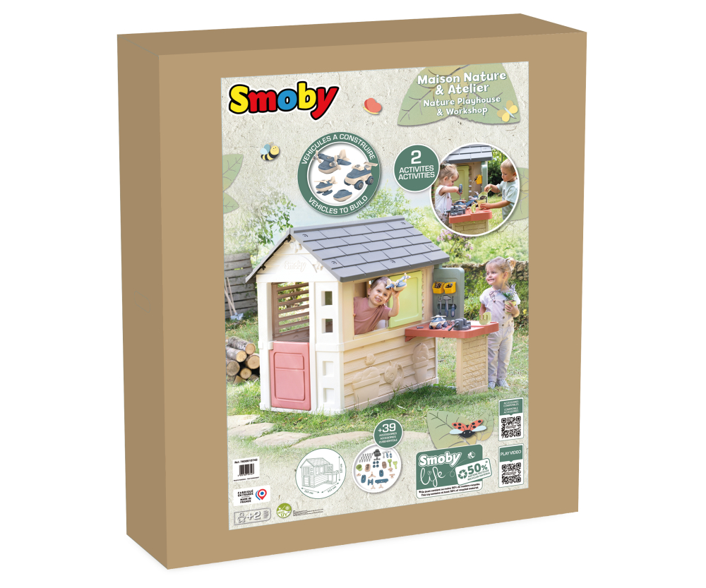 Smoby Smoby Life Spielhaus Natur mit Werkstatt