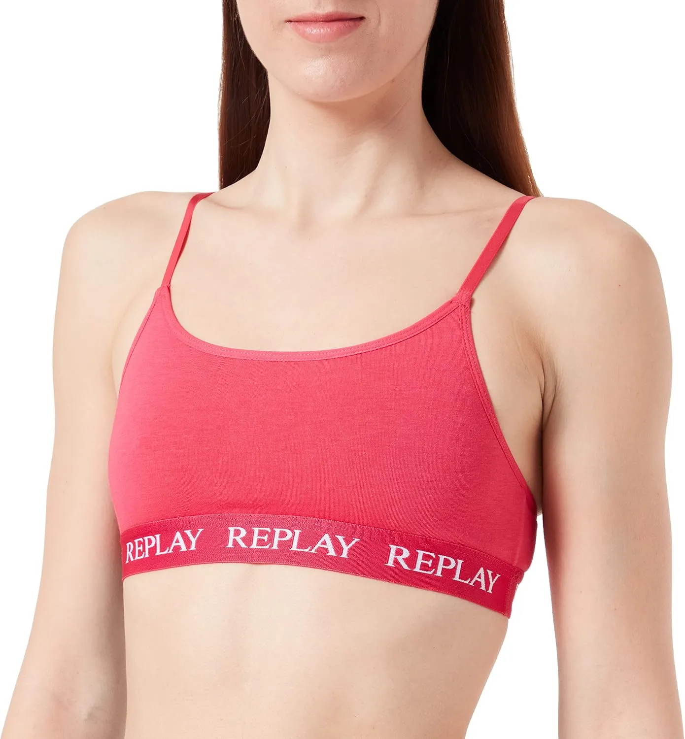 REPLAY Damen Bralette I101298PI - Pink, Casual Soft-BH aus Viskose-Baumwollmix REPLAY Damen Bralette I101298PI - Pink, Casual Soft-BH aus Viskose-Baumwollmix