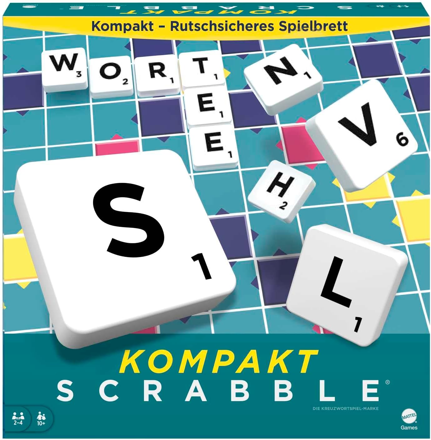 Scrabble Kompakt Reiseversion des beliebten Wortspiels CJT13 Text, Nummer, Symbol