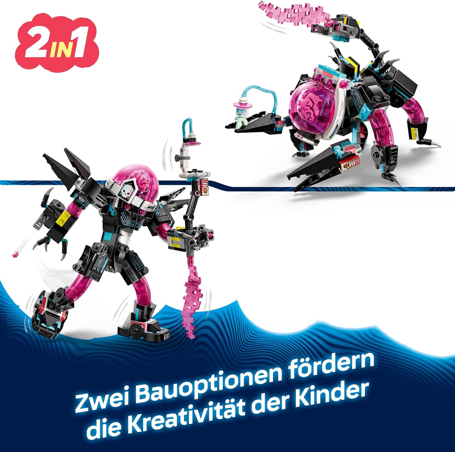 LEGO Icons 10331 Eisvogel mit Fischen auf Schilfgras-Standfuß aus LEGO-Steinen