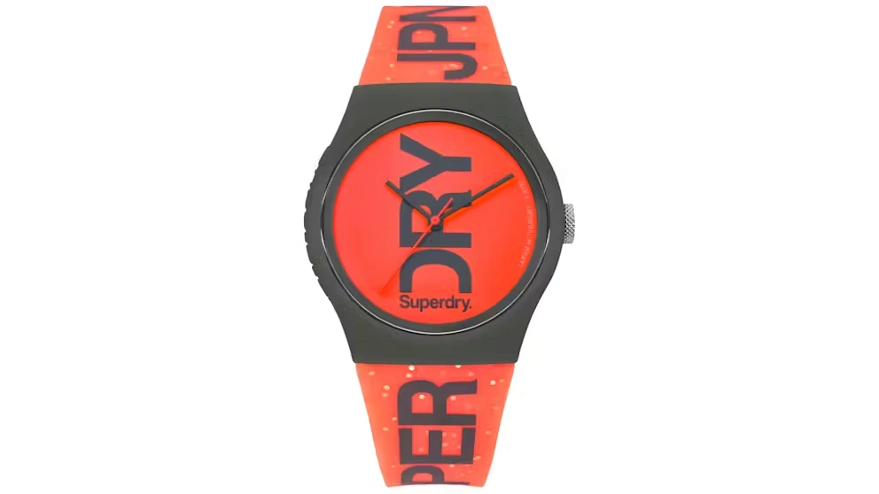 Superdry Urban Collection - Damen-Analoguhr, 38 mm, Orange/Grau Superdry Urban Collection - Damen-Analoguhr, 38 mm, Orange/Grau