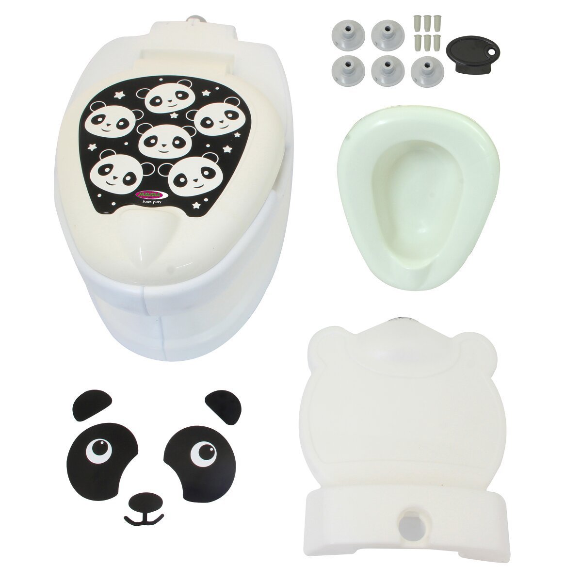 JAMARA Meine kleine Toilette Panda mit Spülsound und Toilettenpapierhalter ab 18 Monaten