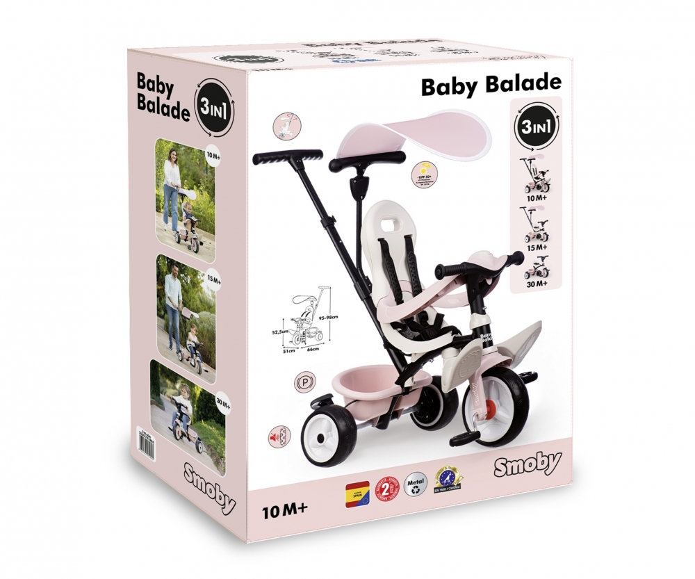 Smoby Smoby Dreirad Baby Balade Rosa