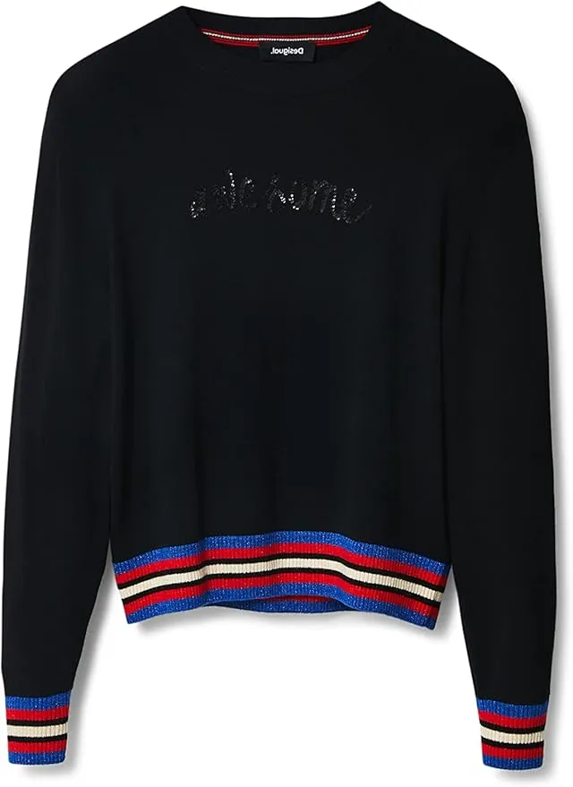 Desigual Damen Pullover - Strickpullover mit Glitzerdetails 22WWJF152000 GR. XXL Desigual Damen Pullover - Strickpullover mit Glitzerdetails 22WWJF152000 GR. XXL