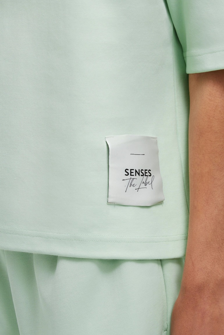 SENSES Kurzarm-Sweatshirt SA:LINE aus Interlock pastel lime SENSES Kurzarm-Sweatshirt SA:LINE aus Interlock pastel lime