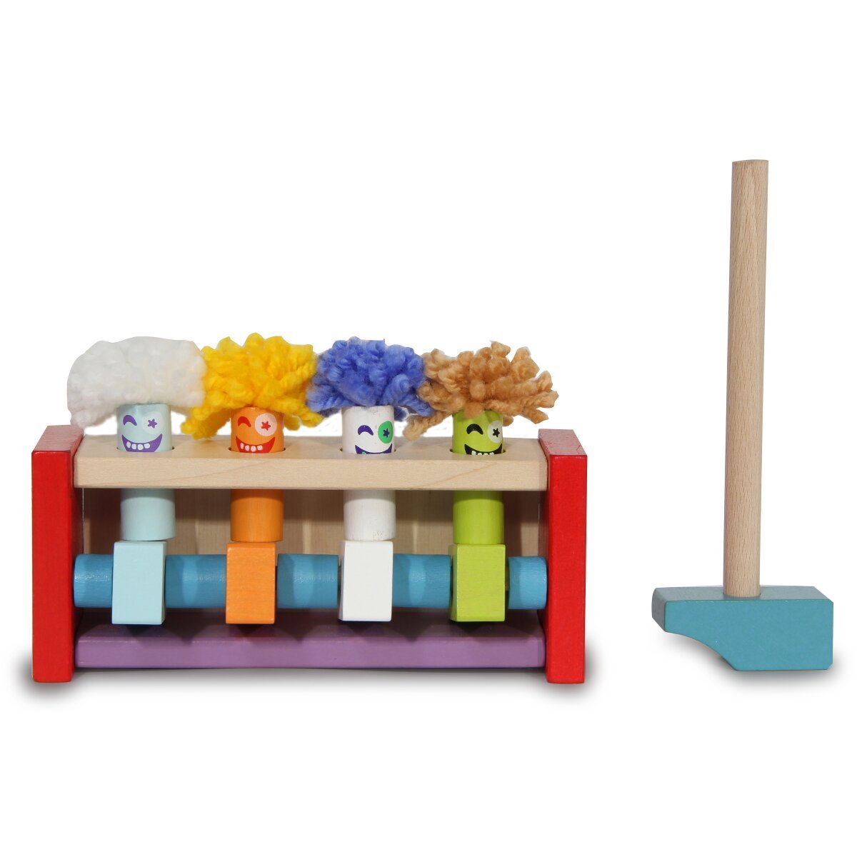JAMARA Holzspielzeug Kidiwood Klopfbank Flying Clowns 6tlg. ab 24 Monaten