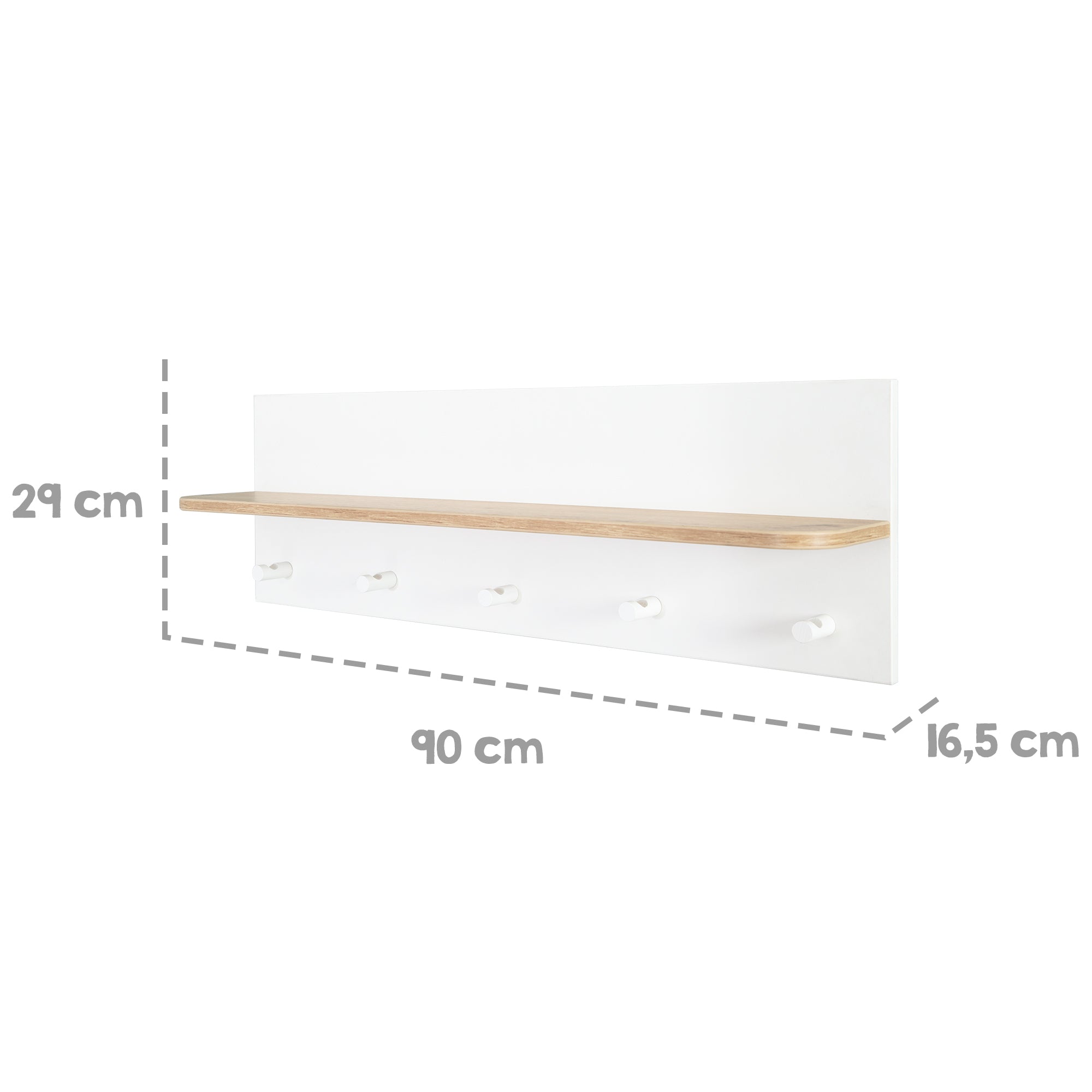 Roba 1513830 Wandgarderobe Ava weiß – Wandregal - Produktbild 5