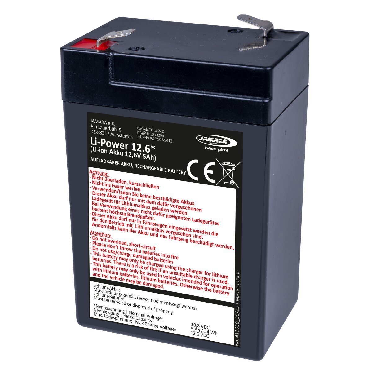 JAMARA Akku Ride-on Li-Power 12.6 Li-Ion 10,8V 5Ah 54Wh