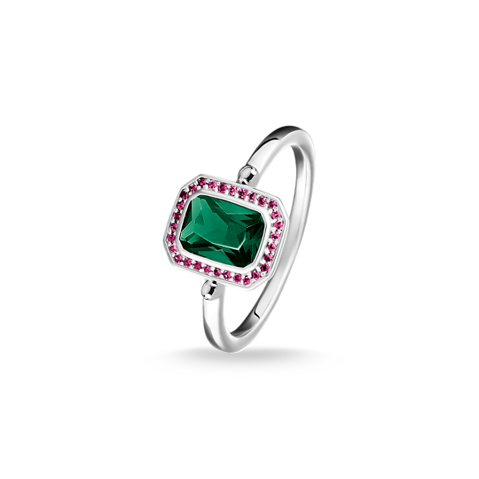 Thomas Sabo Ring Mehrfarbig Gr. 54 Tr2264-348-7 Zubehor, Schmuck, Edelstein, Smaragd, Medaillon