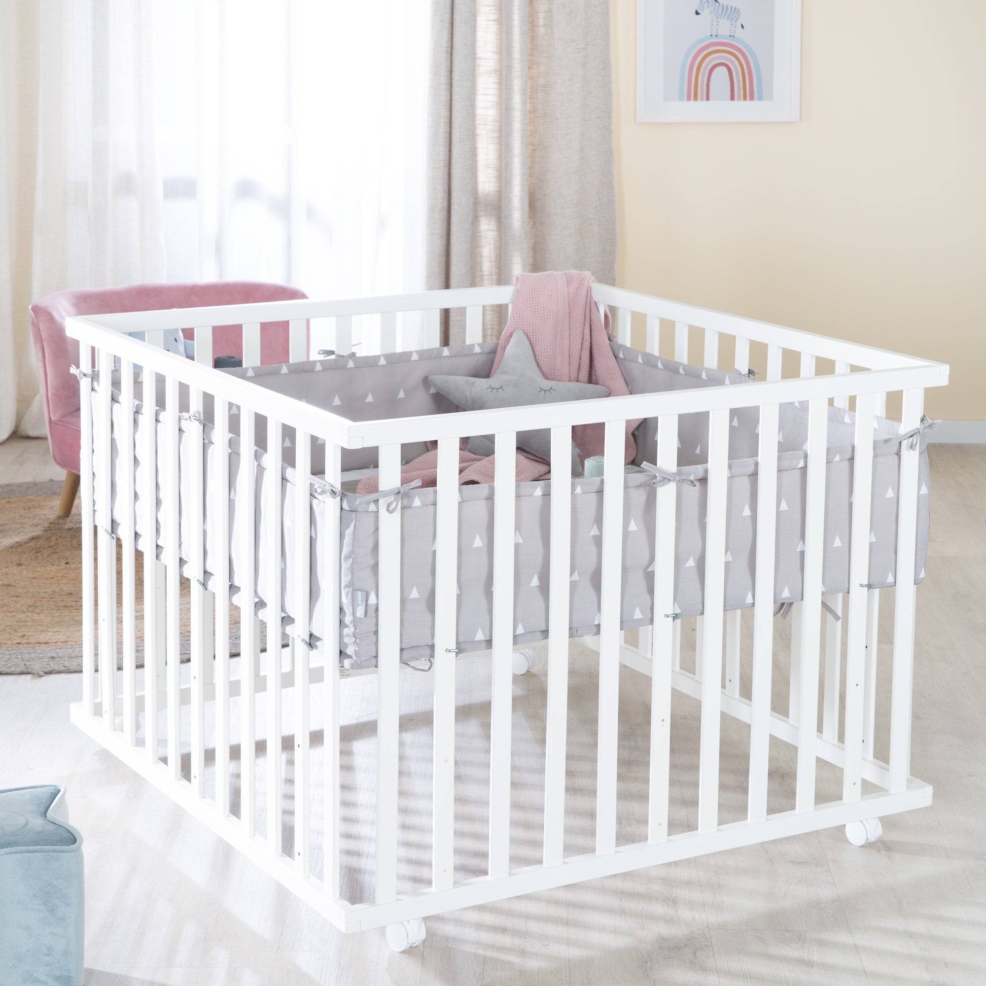 Roba 202046WES198 Laufgitter 100x100 cm Indibär weiß - Produktbild 2