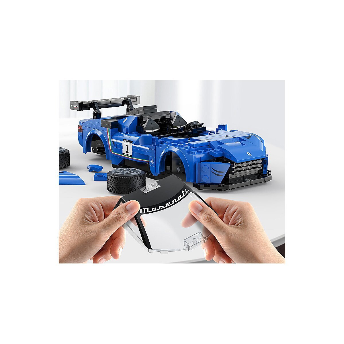 JAMARA CaDA Maserati GT2 1:20 blau 2,4GHz Bricks ab 6 Jahren