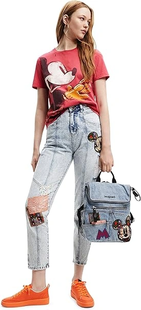 Desigual Damen T-Shirt - Rotes T-Shirt mit Mickey-Mouse-Print 22WWTK803000 GR. M Desigual Damen T-Shirt - Rotes T-Shirt mit Mickey-Mouse-Print 22WWTK803000 GR. M
