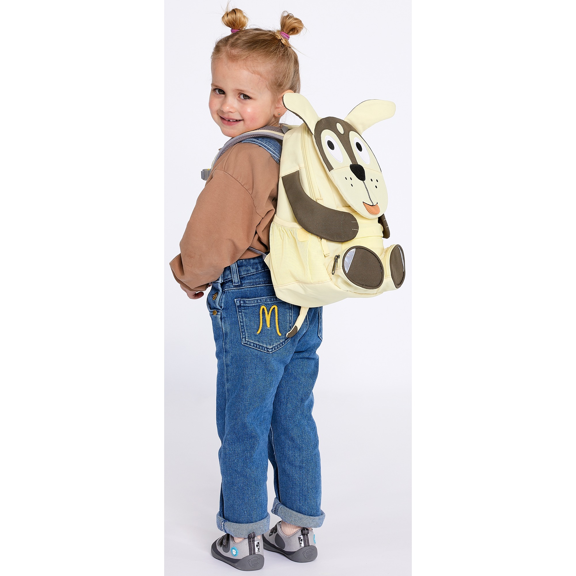 Affenzahn Großer Freund Tonie Hund, Rucksack Hosen, Tasche, Rucksack, Person, Jeans