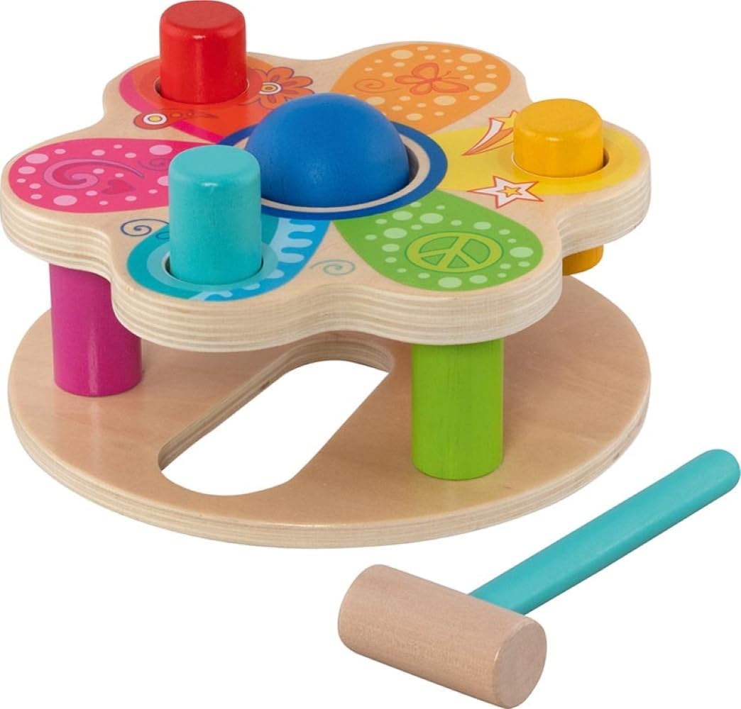 GOKI 58310 Hammerbank - Motorikspielzeug aus Holz im Blumen-Design GOKI 58310 Hammerbank - Motorikspielzeug aus Holz im Blumen-Design