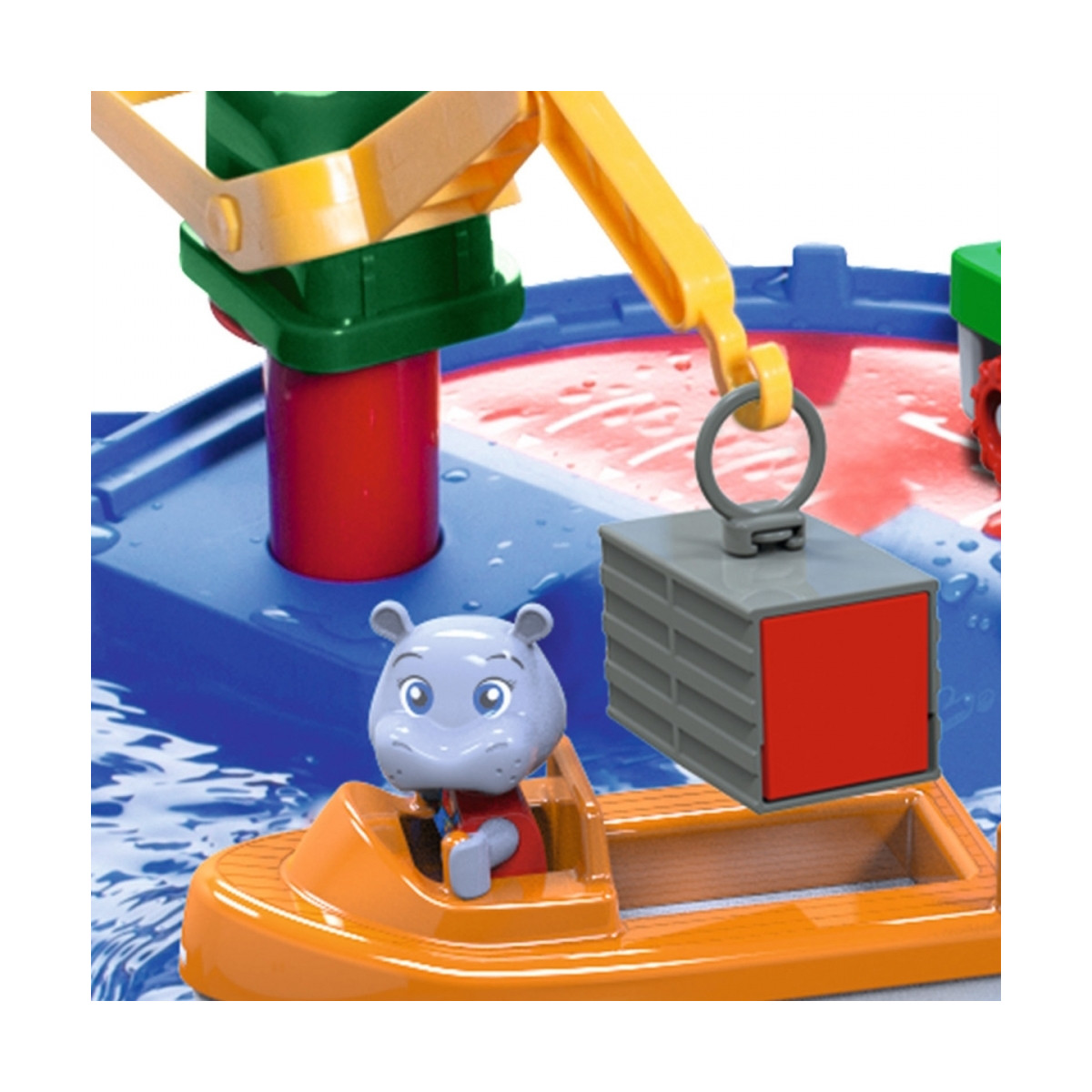 Aquaplay 8700001501 Start Set - Wasserbahn für wenig Platz mit 21 Teilen inklusive 1 Hippo Wilma, Amphibienauto und Containerboot Aquaplay 8700001501 Start Set - Wasserbahn für wenig Platz mit 21 Teilen inklusive 1 Hippo Wilma, Amphibienauto und Containerboot