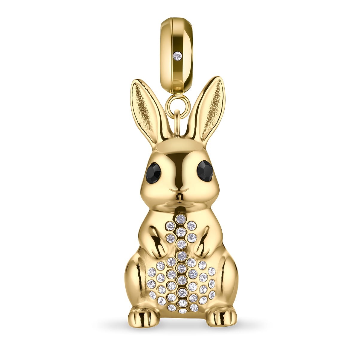 Bering PolarRabbit-4 Anhänger, Polarhase, Gold mit Steinen