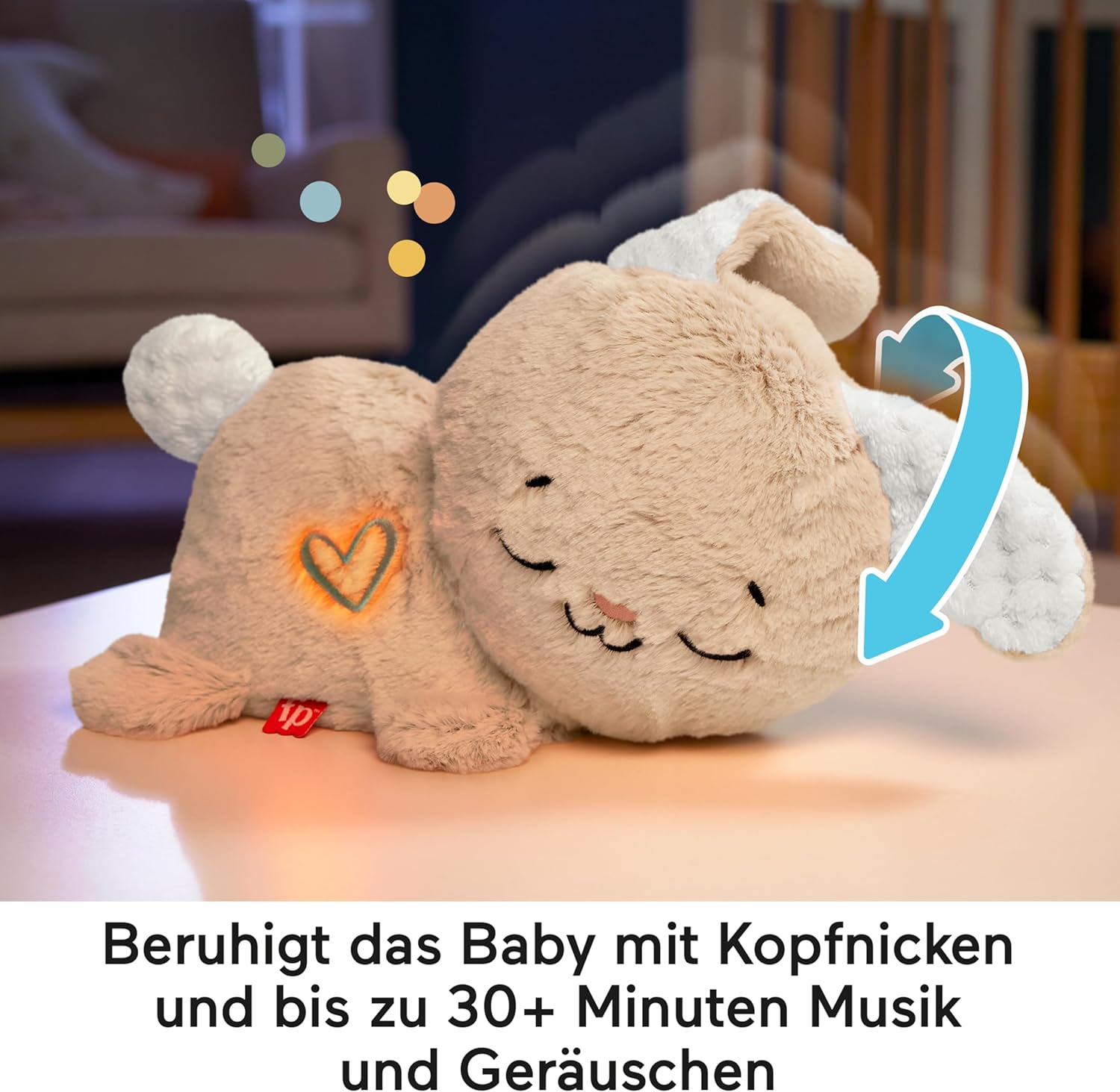 Fisher-Price Schlummer-Häschen Beruhigende Plüsch-Spieluhr HXG97 Plüsch, Spielzeug