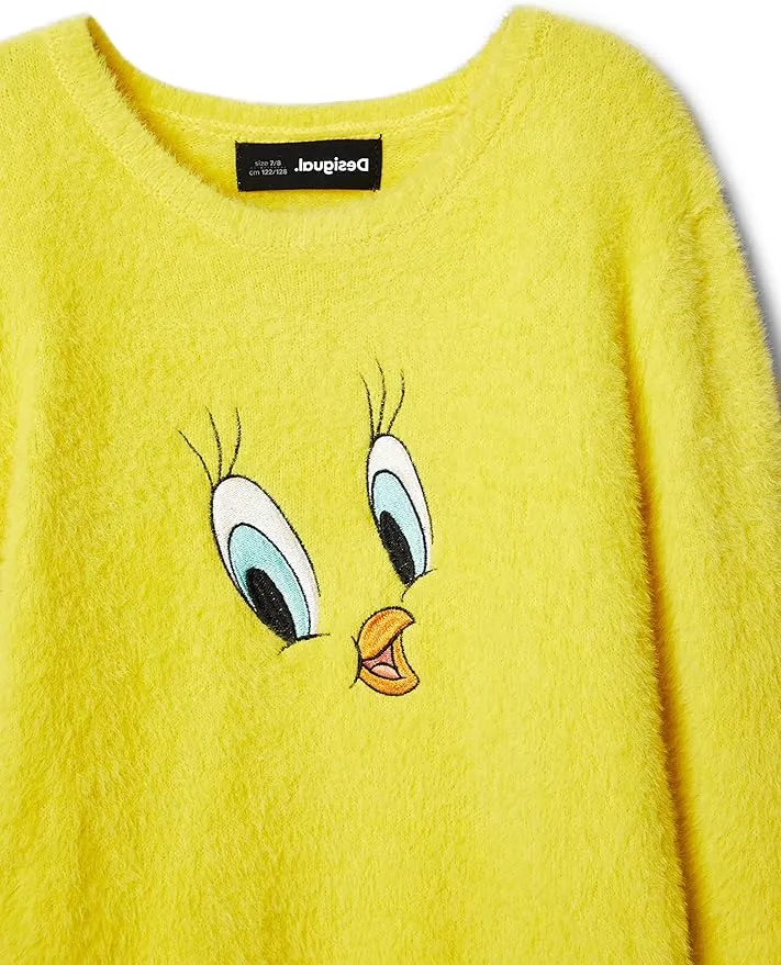 Desigual Mädchen Pullover - Gelb mit Tweety-Motiv 22WGJF018022/5 Desigual Mädchen Pullover - Gelb mit Tweety-Motiv 22WGJF018022/5