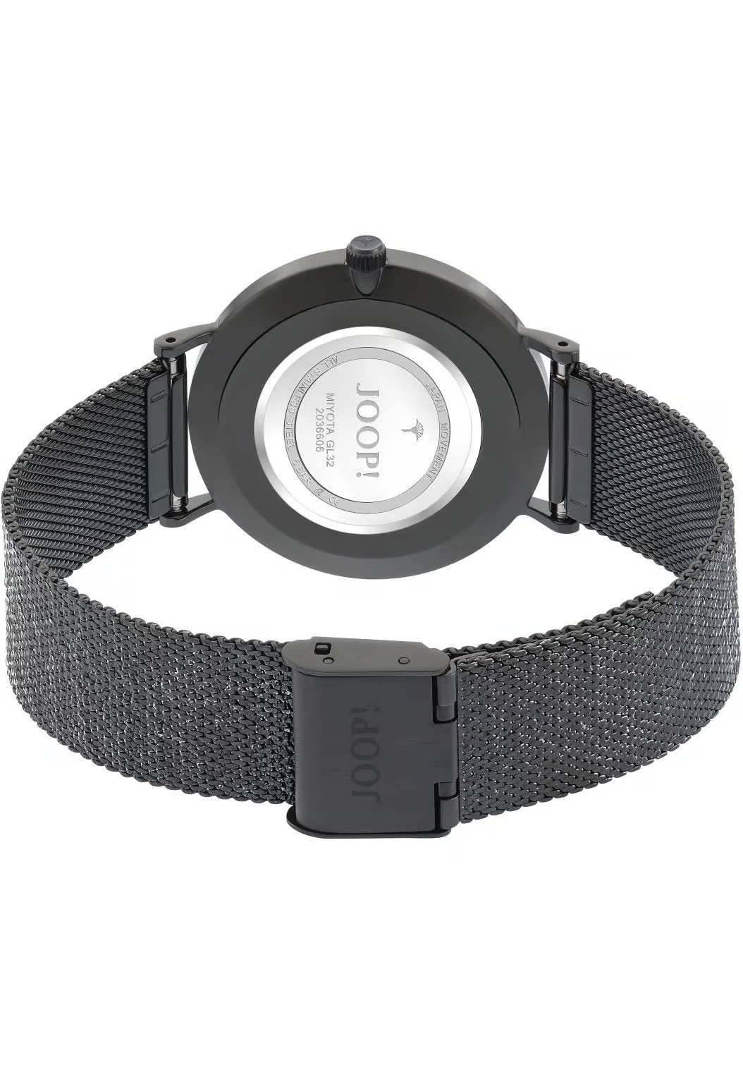 JOOP! Uhr - aus schwarzem Edelstahl, Perlmutt-Zifferblatt mit Regenbogeneffekt, Mesh-Armband, Citizen Miyota Uhrwerk, wasserdicht bis 5 bar, Damen JOOP! Uhr - aus schwarzem Edelstahl, Perlmutt-Zifferblatt mit Regenbogeneffekt, Mesh-Armband, Citizen Miyota Uhrwerk, wasserdicht bis 5 bar, Damen