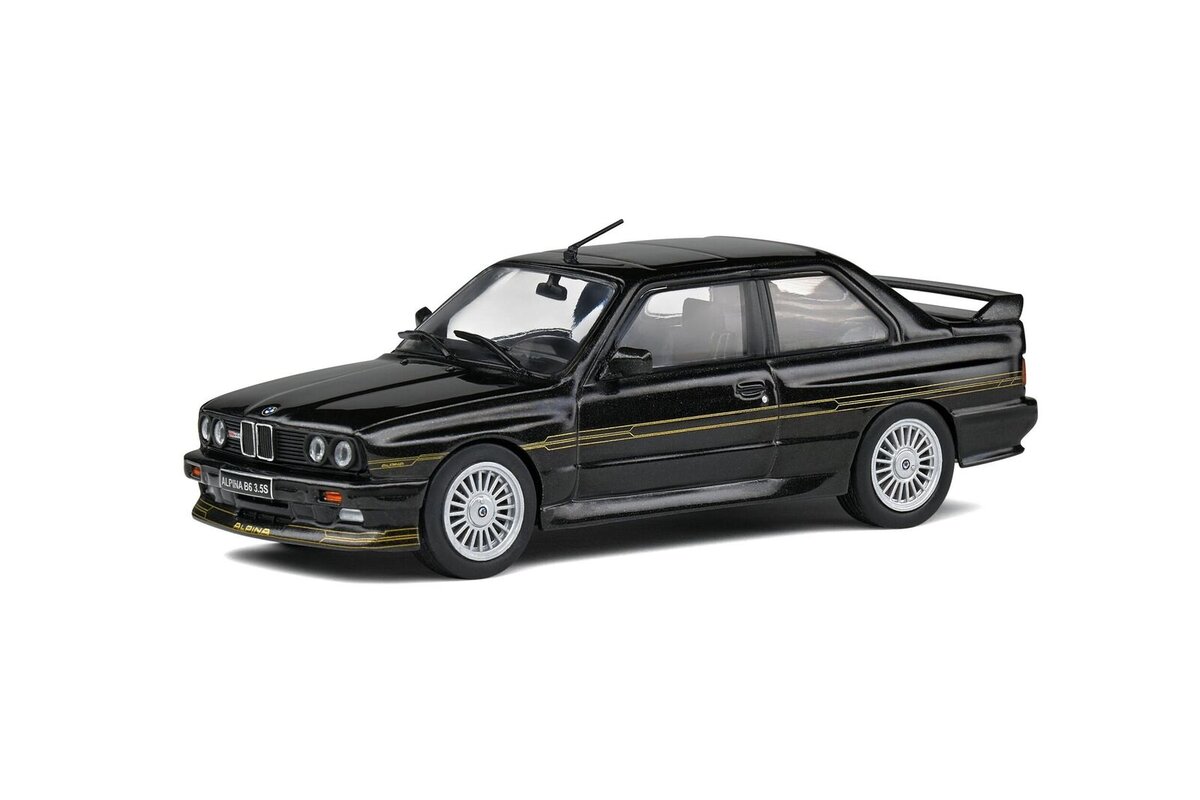 Solido_Alpina_E30_B6,_Schwarz_01:43_421437210, Auto, Limousine, Coupé, Rad, Leichtmetallrad