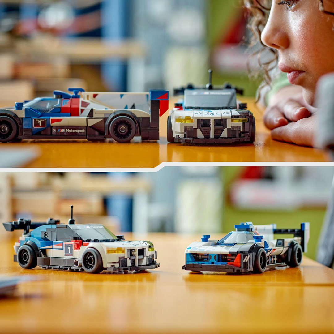 LEGO® Speed Champions BMW M4 GT3 & BMW M Hybrid V8 76922 Rad, Person, Gesicht, Auto, Spielzeug
