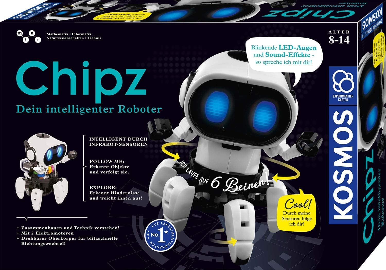 Kosmos Chipz Intelligenter Roboter-Bausatz Mit Sensoren Für Kinder Ab 8 Jahren 621001 Kosmos, Chipz, Intelligenter, Roboter-Bausatz, Mit, Sensoren, Für, Kinder, Ab, 8, Jahren, 621001, Roboter