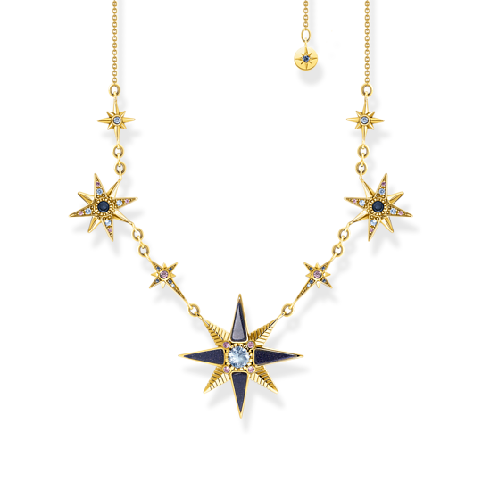Thomas, Sabo, Kette, Royalty, Sterne, Gold, Länge, 45, Cm, Zubehor, Schmuck, Halskette, Diamant, Edelstein