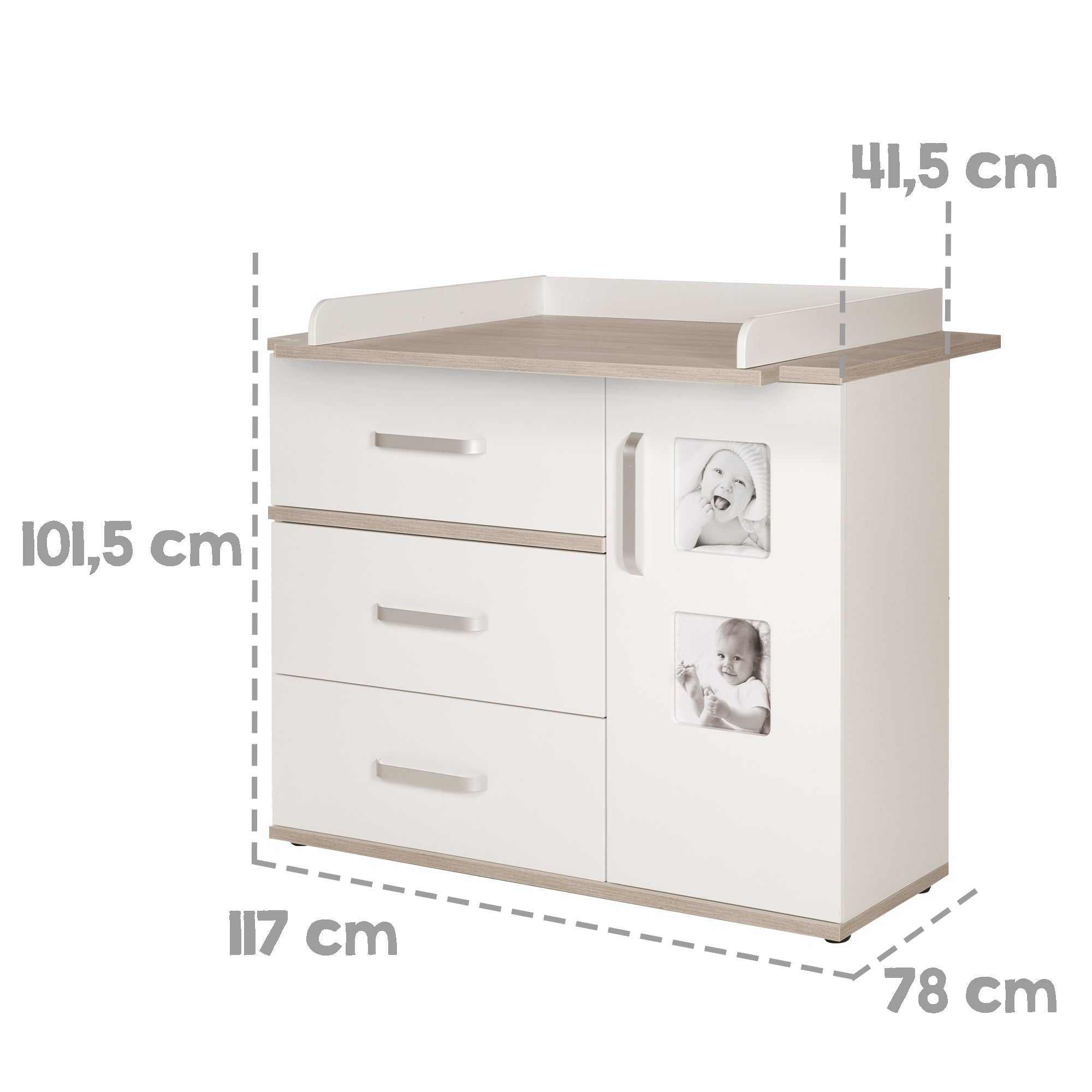 Roba 72473 breite Wickelkommode Moritz weiß – Wickelkommode breit - Bild 7 Roba 72473 breite Wickelkommode Moritz weiß – Wickelkommode breit - Produktbild 7