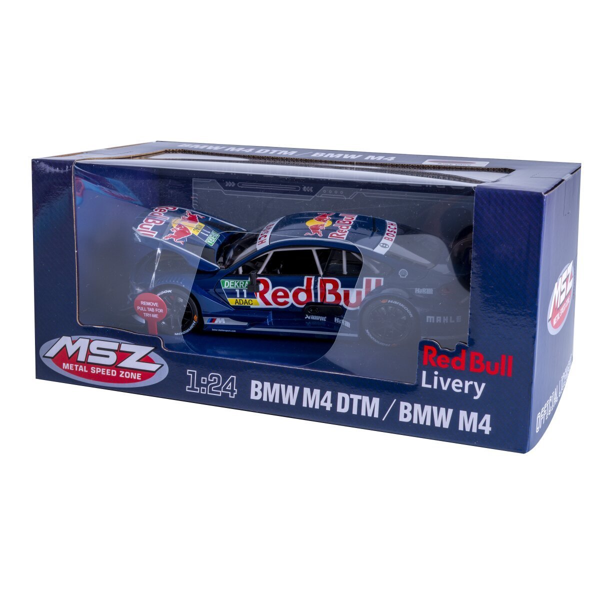 JAMARA BMW M4 DTM Diecast 1:24 blau inkl. Knopfzellen ab 3 Jahren