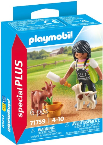 PLAYMOBIL 71759 - Special Plus: Frau mit Ziegen, Milchflasche & Eimer Person, Figur