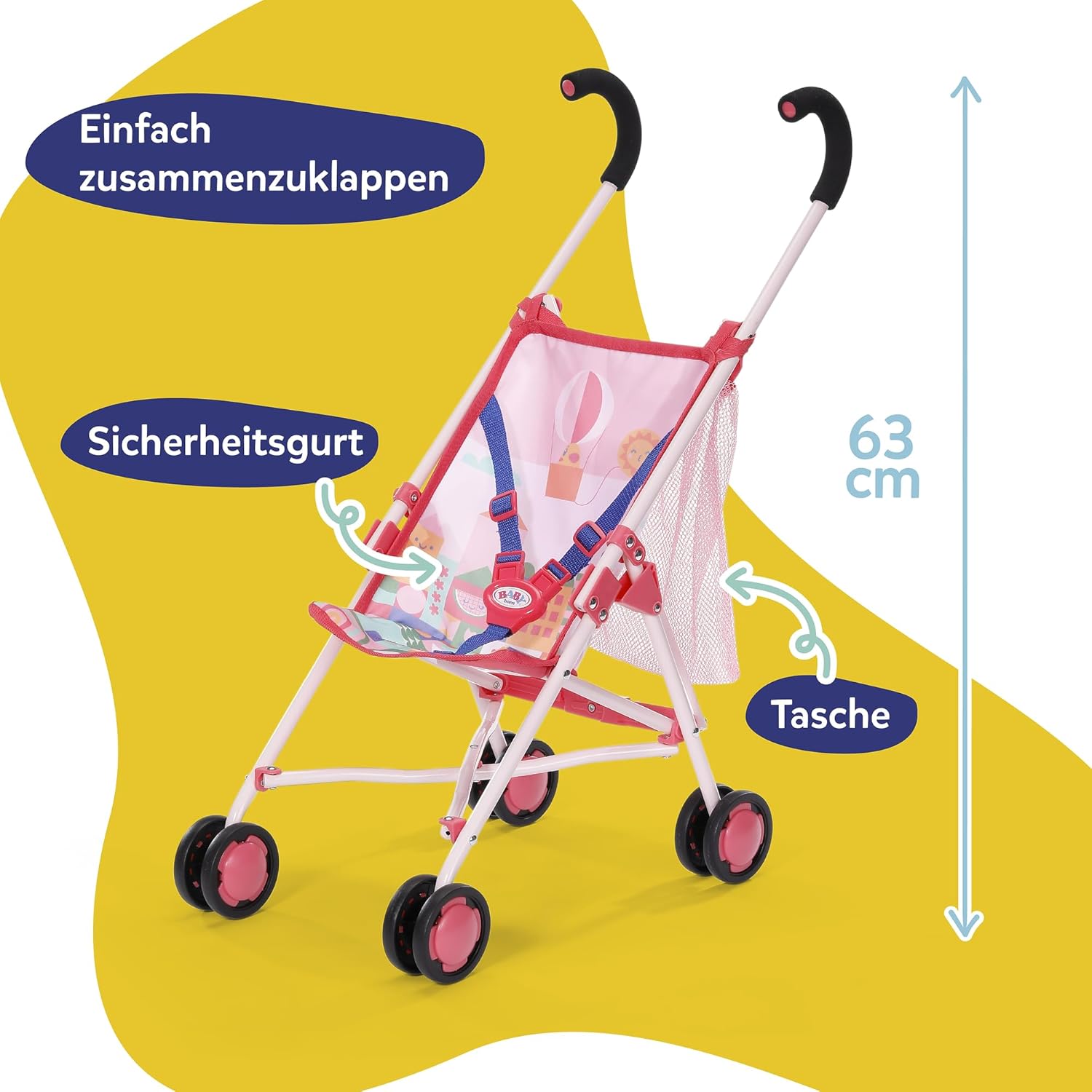 BABY born® Kinderwagen mit Tasche Pink