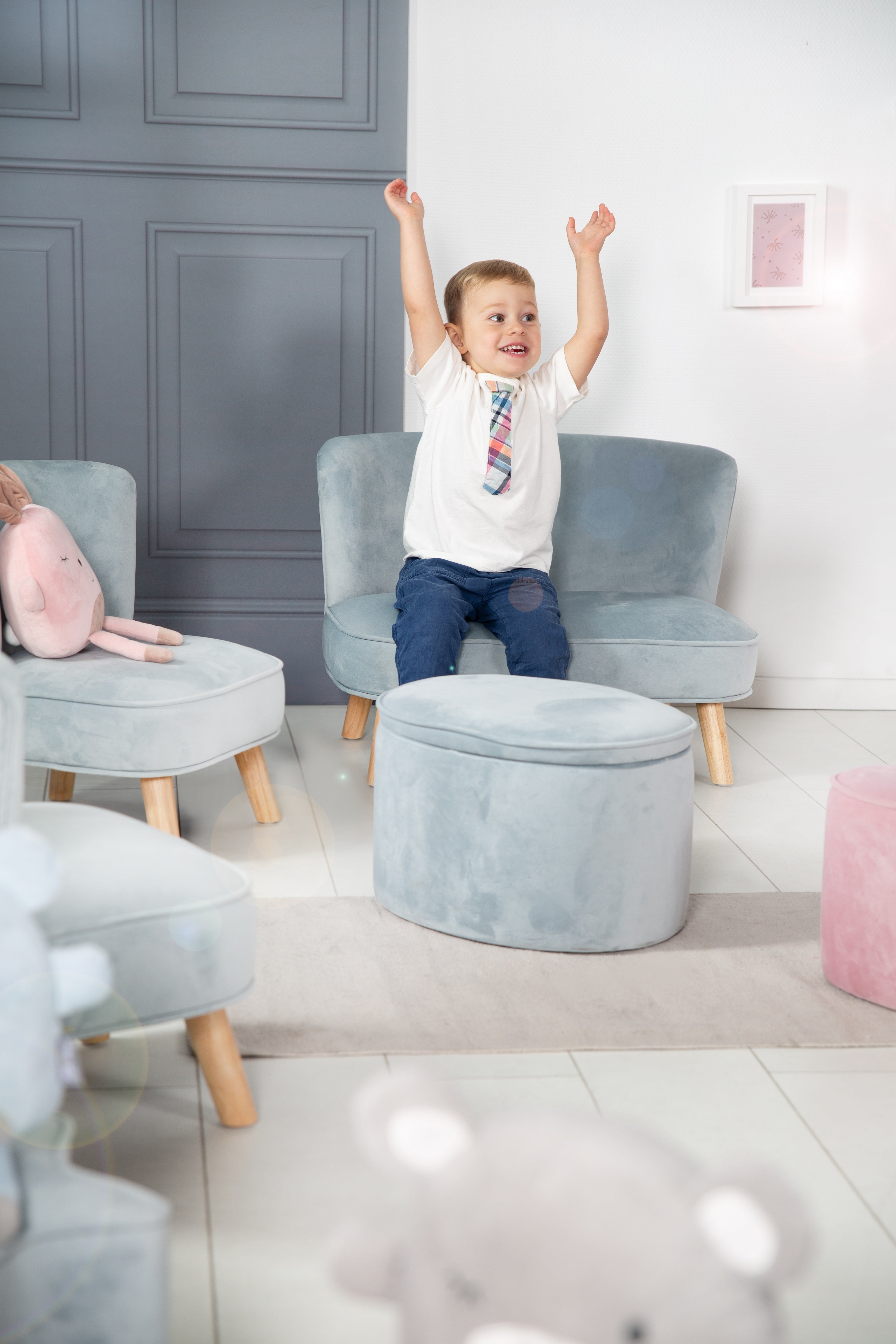 Roba 450110SY Kindersofa hell blau – Spielmöbel - Bild 2 Roba 450110SY Kindersofa hell blau – Spielmöbel - Produktbild 2